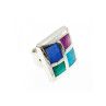 925 STERLING SILVER MULTICOLOR AGATE RING SIZE 5.5