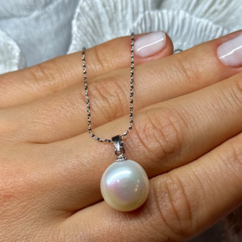 925 Sterling Silver Fresh Water Pearl Necklace Length 18 Inch
