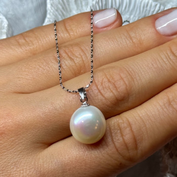 925 Sterling Silver Fresh Water Pearl Necklace Length 18 Inch