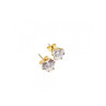 14K YELLOW GOLD CZ HEARTS EARRINGS