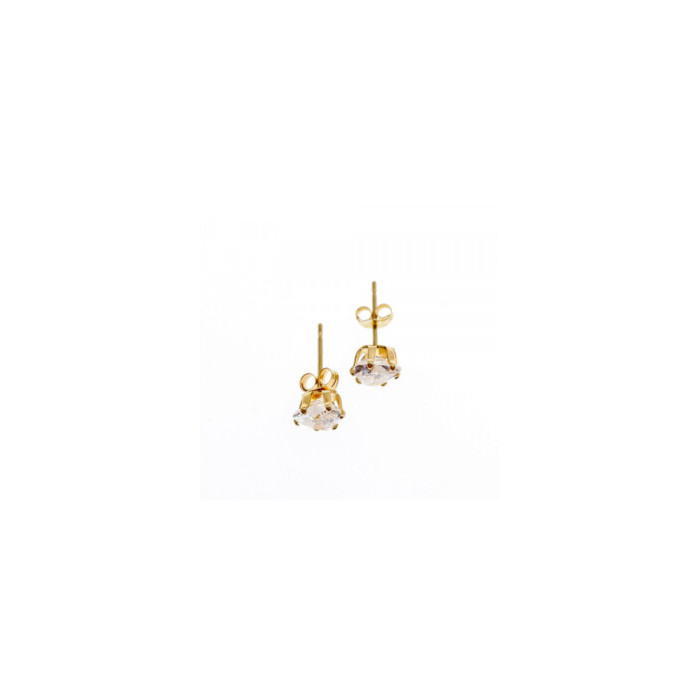 14K YELLOW GOLD CZ HEARTS EARRINGS