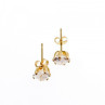 14K Yellow Gold CZ Hearts Earrings