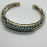 925 Sterling Silver Topaz Hinge Bracelet