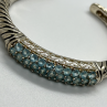 925 Sterling Silver Topaz Hinge Bracelet