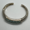 925 Sterling Silver Topaz Hinge Bracelet