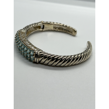 925 STERLING SILVER TOPAZ HINGE BRACELET