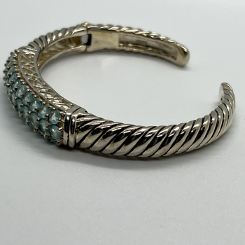 925 Sterling Silver Topaz Hinge Bracelet