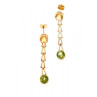 14K Yellow Gold Heliodor & Tsavorite Earrings