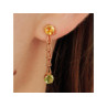 14K YELLOW GOLD HELIODOR & TSAVORITE EARRINGS