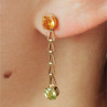14K Yellow Gold Heliodor & Tsavorite Earrings