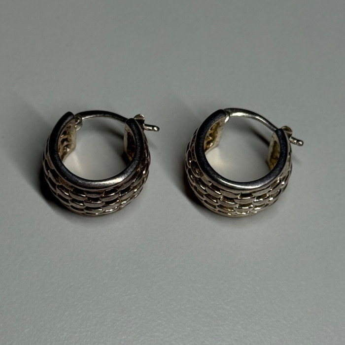 925 Sterling Silver Earrings Length 17 Mm