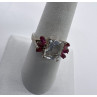 925 Sterling Silver Pink & Colorless Spinel Ring Size 7.5