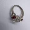 925 Sterling Silver Pink & Colorless Spinel Ring Size 7.5