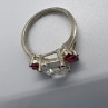 925 Sterling Silver Pink & Colorless Spinel Ring Size 7.5