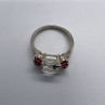925 Sterling Silver Pink & Colorless Spinel Ring Size 7.5