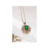 925 STERLING SILVER EMERALD & BERYL CHAIN WITH PENDANT