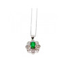 925 STERLING SILVER EMERALD & BERYL CHAIN WITH PENDANT