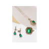 925 STERLING SILVER EMERALD & BERYL CHAIN WITH PENDANT