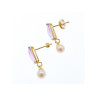 14K YELLOW GOLD AMETHYST & PEARLS EARRINGS ITALY