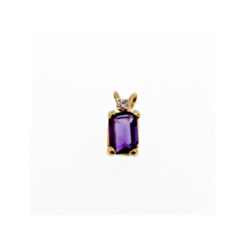 14K YELLOW GOLD TOURMALINE & DIAMOND PENDANT