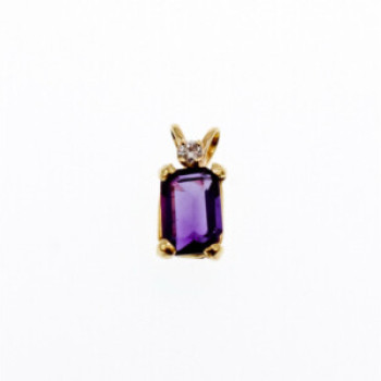 14K Yellow Gold Tourmaline & Diamond Pendant