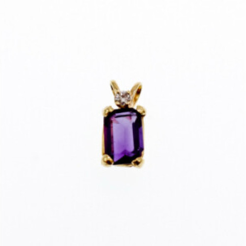 14K Yellow Gold Tourmaline & Diamond Pendant