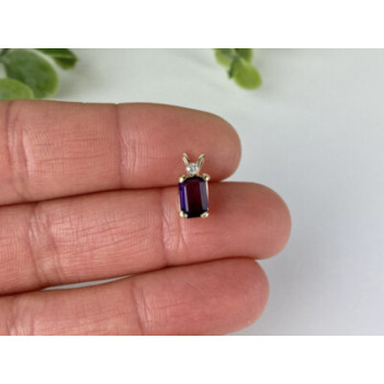 14K YELLOW GOLD TOURMALINE & DIAMOND PENDANT