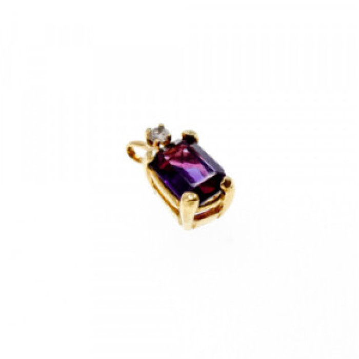 14K Yellow Gold Tourmaline & Diamond Pendant