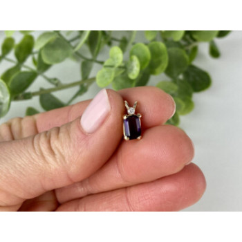 14K YELLOW GOLD TOURMALINE & DIAMOND PENDANT