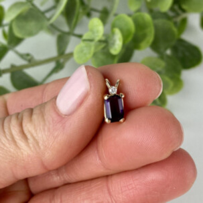 14K Yellow Gold Tourmaline & Diamond Pendant