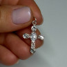 925 Sterling Silver CZ Cross Length 28 Mm