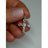 925 Sterling Silver CZ Cross Length 28 Mm
