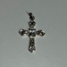 925 Sterling Silver CZ Cross Length 28 Mm