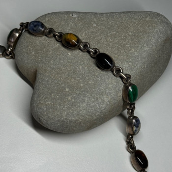 925 Sterling Silver Agate Bracelet