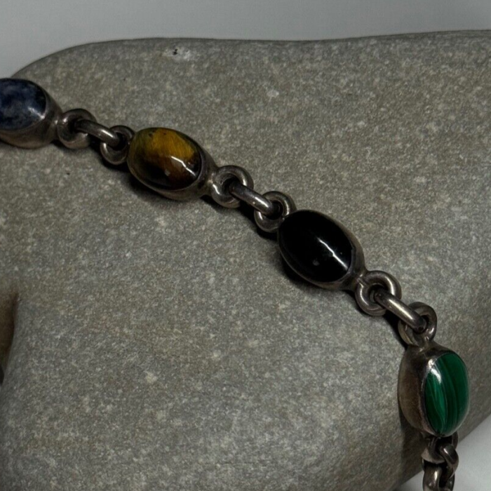 925 Sterling Silver Agate Bracelet