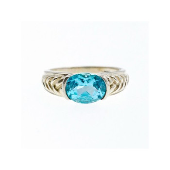 Vintage 925 Sterling Silver Topaz Ring Size 7