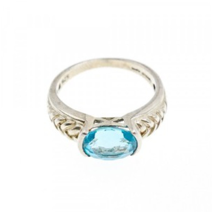Vintage 925 Sterling Silver Topaz Ring Size 7