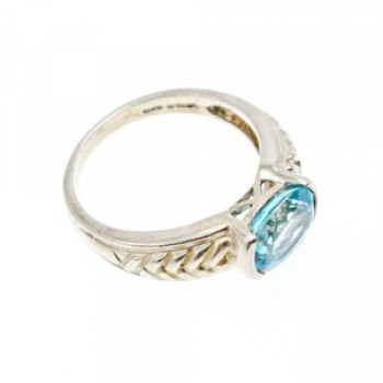 Vintage 925 Sterling Silver Topaz Ring Size 7
