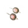 925 STERLING SILVER MOTHER OF PEARL & MARCASITES EARRINGS