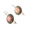 925 Sterling Silver Mother OF Pearl & Marcasites Earrings