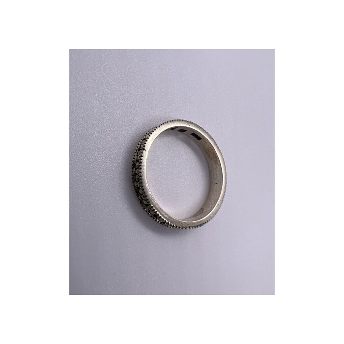 925 Sterling Silver & Marcasite Band Ring Size 6