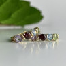 925 Sterling Silver Gold Plated Multi Gemstones Earrings