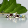 925 Sterling Silver Gold Plated Multi Gemstones Earrings