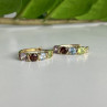 925 Sterling Silver Gold Plated Multi Gemstones Earrings