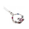 925 STERLING SILVER ALEXANDRITE, RUBELLITE & SAPPHIRE CHAIN WITH PENDANT