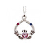 925 STERLING SILVER ALEXANDRITE, RUBELLITE & SAPPHIRE CHAIN WITH PENDANT