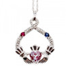 925 Sterling Silver Alexandrite, Rubellite & Sapphire Chain With Pendant