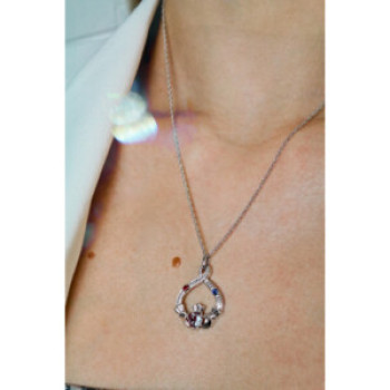 925 Sterling Silver Alexandrite, Rubellite & Sapphire Chain With Pendant