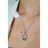 925 Sterling Silver Alexandrite, Rubellite & Sapphire Chain With Pendant