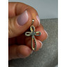 925 Sterling Silver Gold Plated Beryl Cross Length 32 Mm